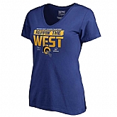 Women Rams Blue 2018 NFL Playoffs Reppin' The West T-Shirt,baseball caps,new era cap wholesale,wholesale hats